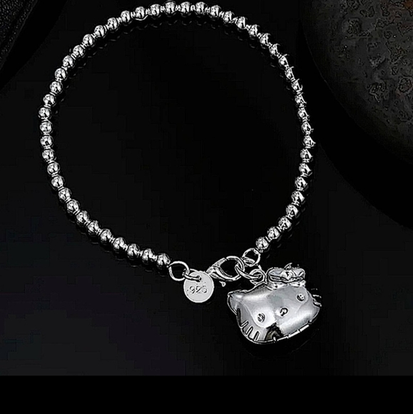 New 925 stamped Hello kitty Locket necklace and locket Bracelet set - Picture 10 of 16